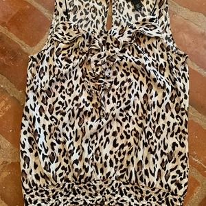 White House Black Market Sleeveless Leopard Print Tank Top SIZE SMALL